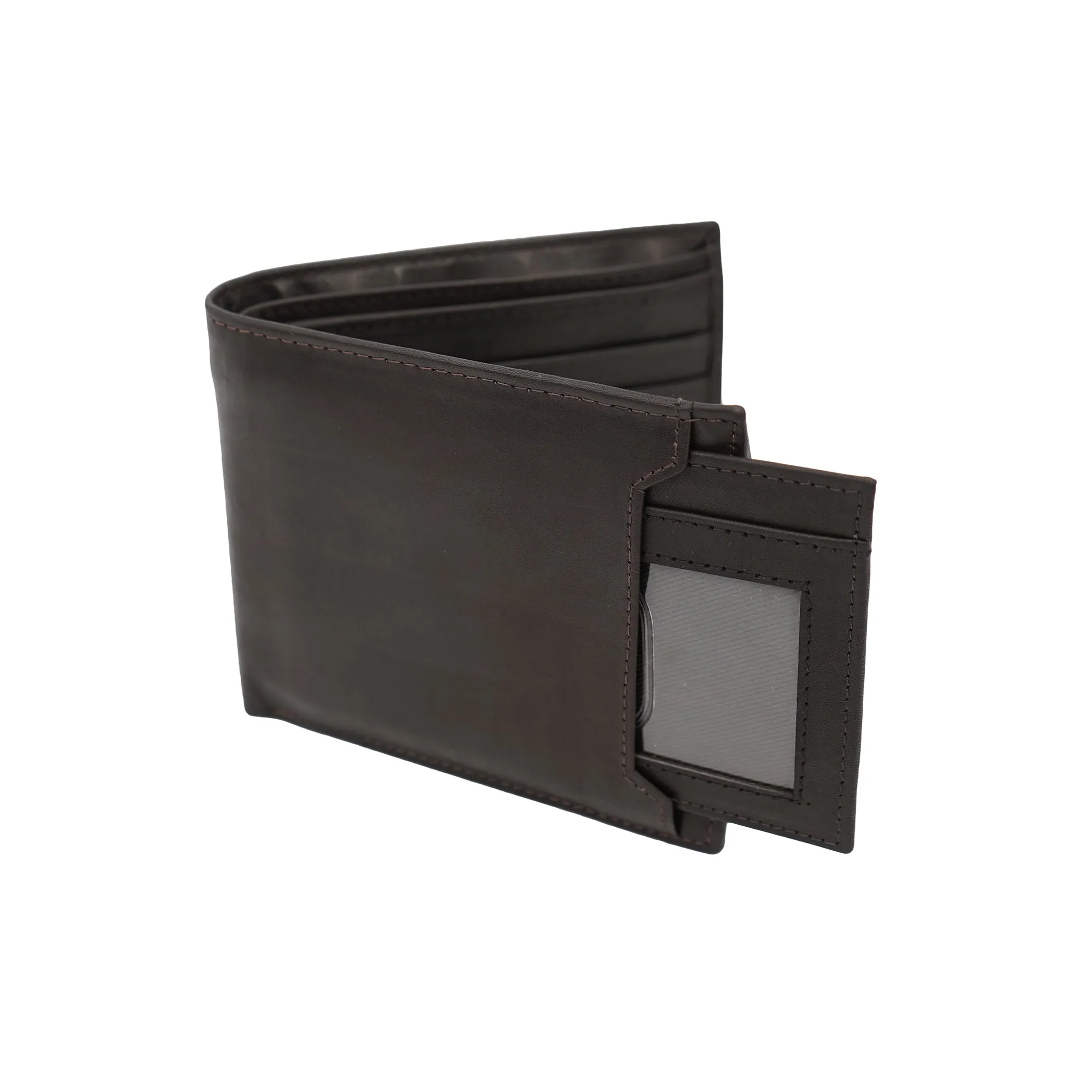 AG Wallets Leather Men's 2-in-1 Bifold Wallet with Detachable Minimalist ID Holder – Sleek & Functional Card Organizer