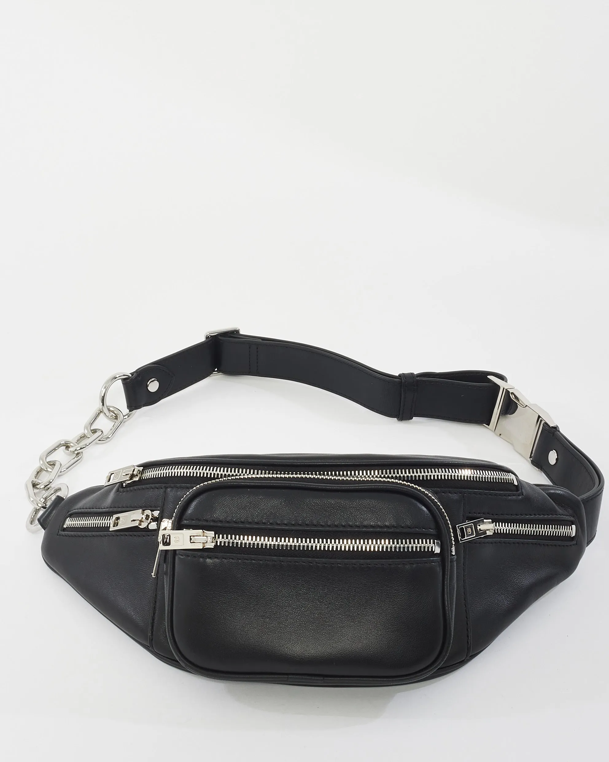 Alexander Wang Black Leather Attica Fanny Pack