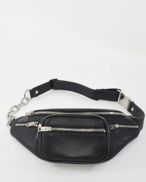 Alexander Wang Black Leather Attica Fanny Pack