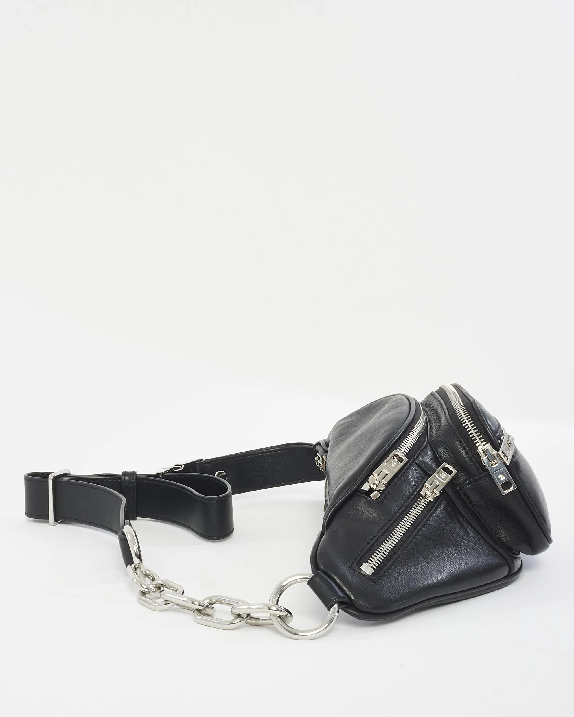 Alexander Wang Black Leather Attica Fanny Pack