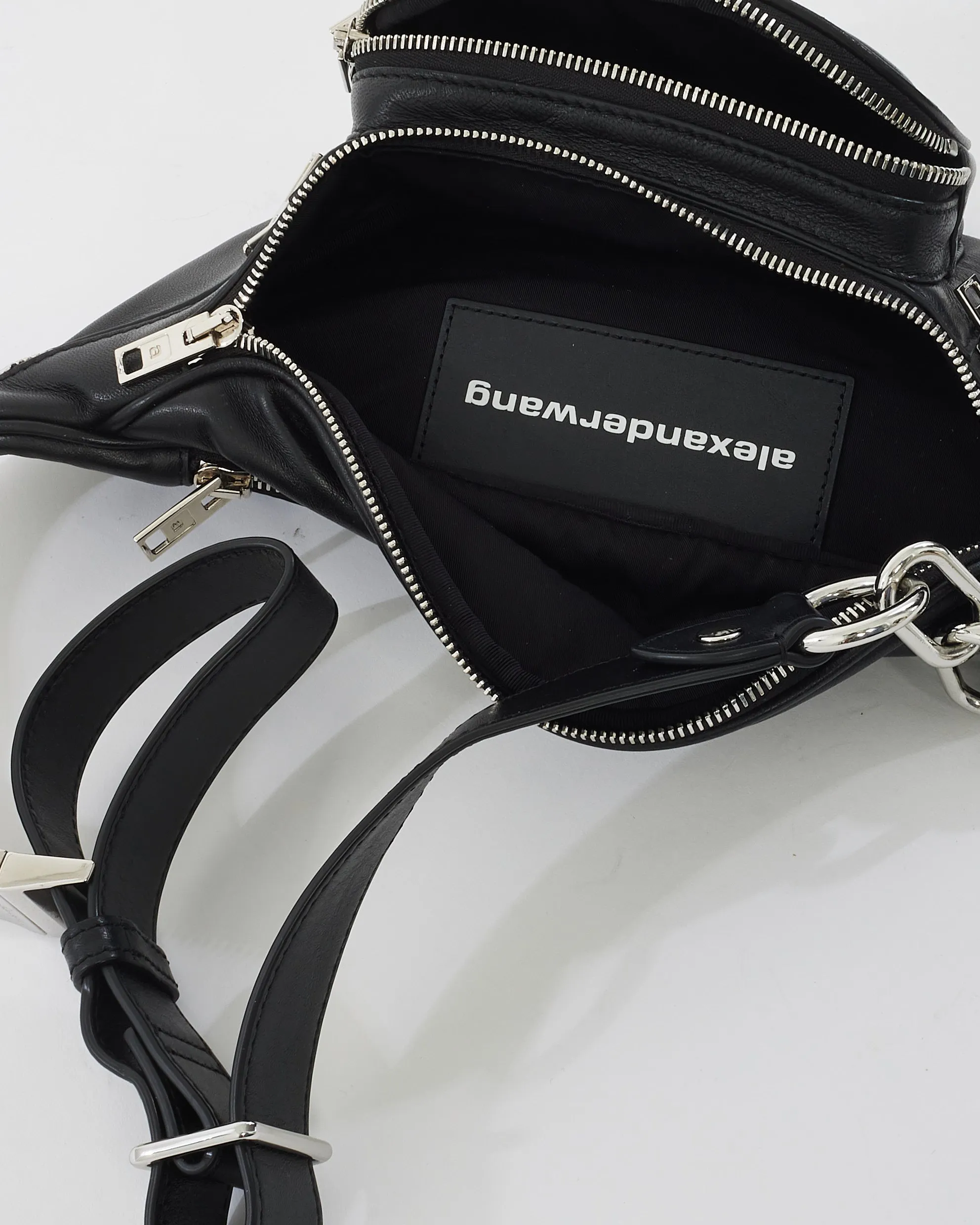 Alexander Wang Black Leather Attica Fanny Pack