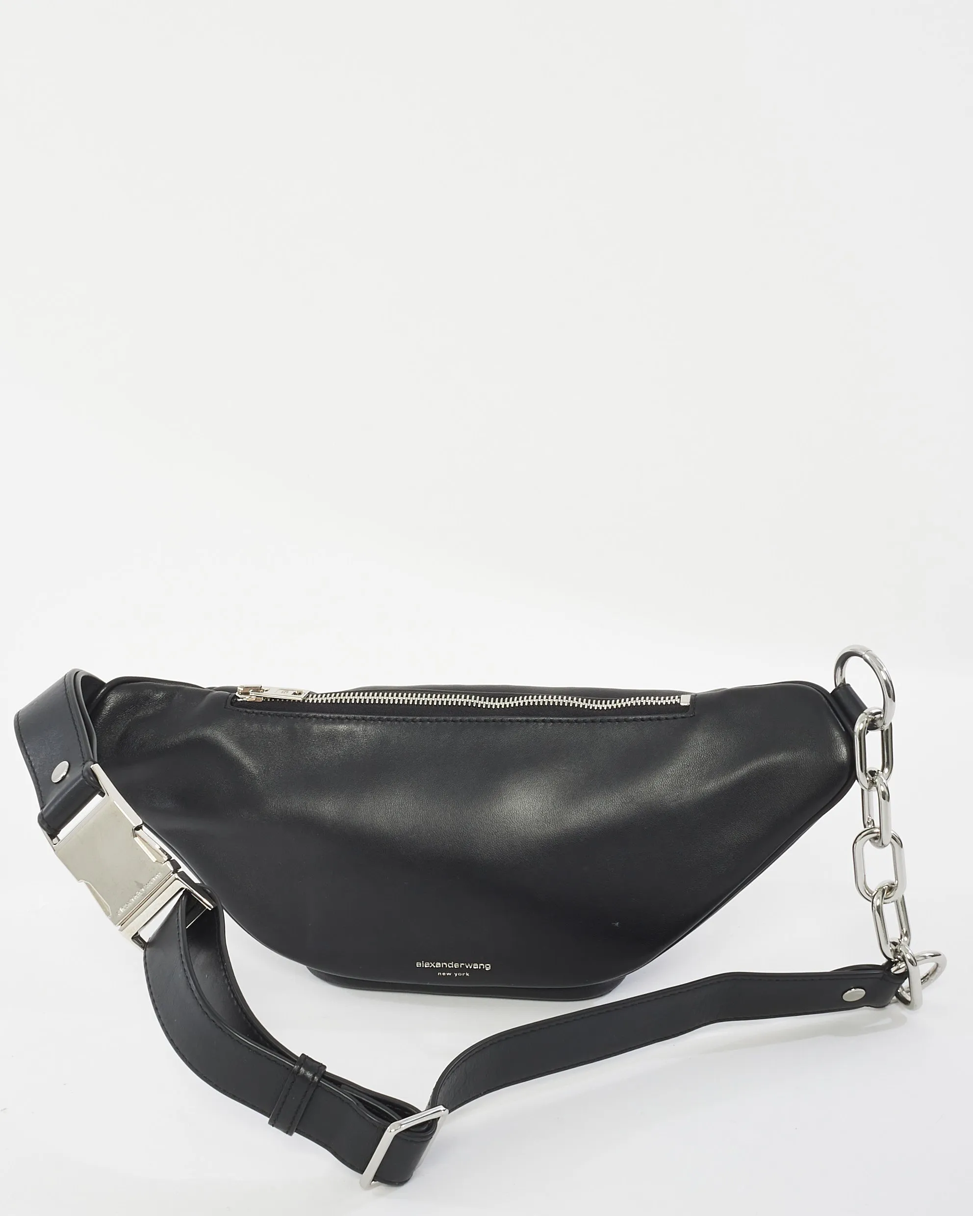 Alexander Wang Black Leather Attica Fanny Pack