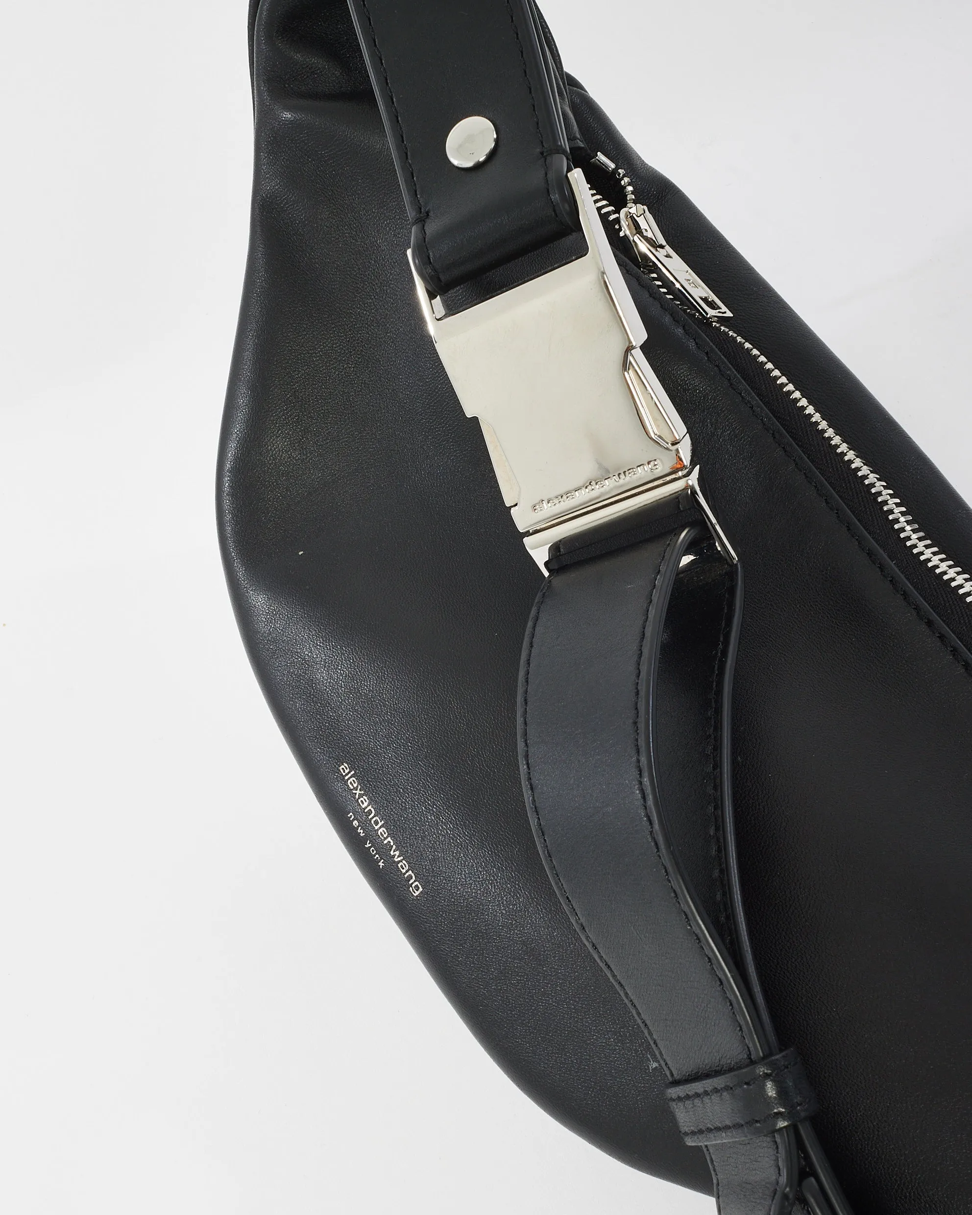 Alexander Wang Black Leather Attica Fanny Pack