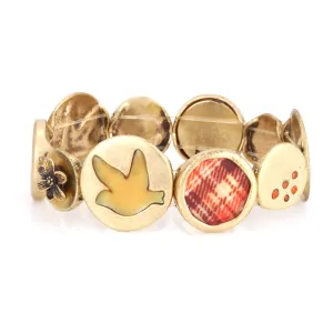 ALL THAT PLAID' - MULTI-MOTIF PENDANT STRETCH  BRACELETS #221OR2201 (1A10/10C3)