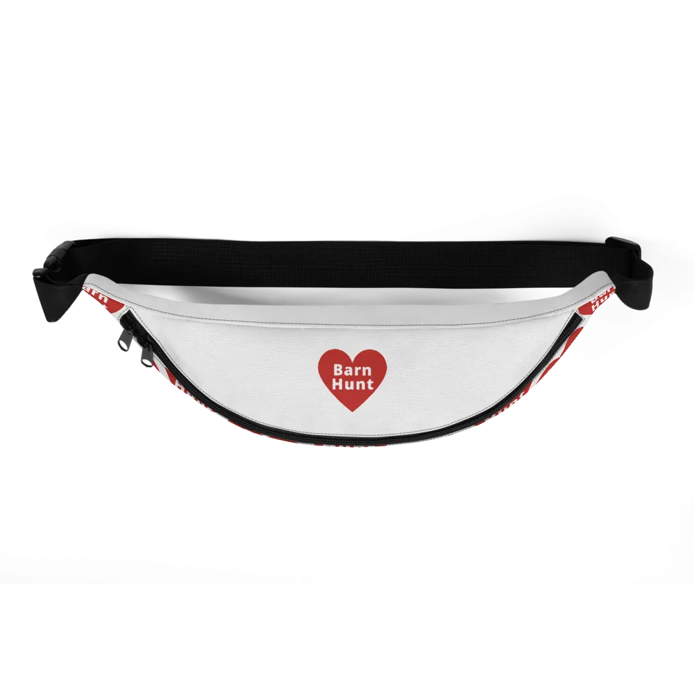 Allover Barn Hunt in Hearts Fanny Pack-Lt. Grey