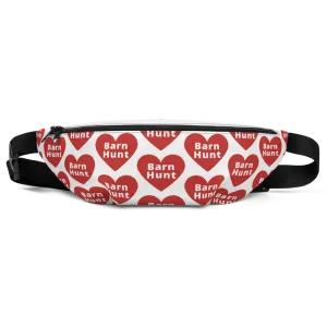Allover Barn Hunt in Hearts Fanny Pack-Lt. Grey