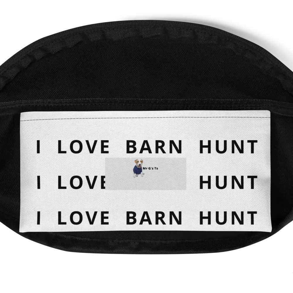 Allover Barn Hunt in Hearts Fanny Pack-Lt. Grey