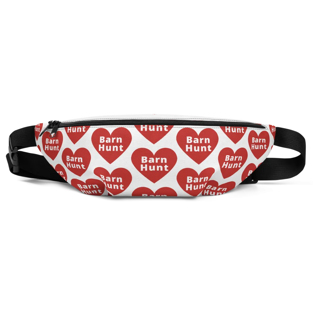 Allover Barn Hunt in Hearts Fanny Pack-Lt. Grey