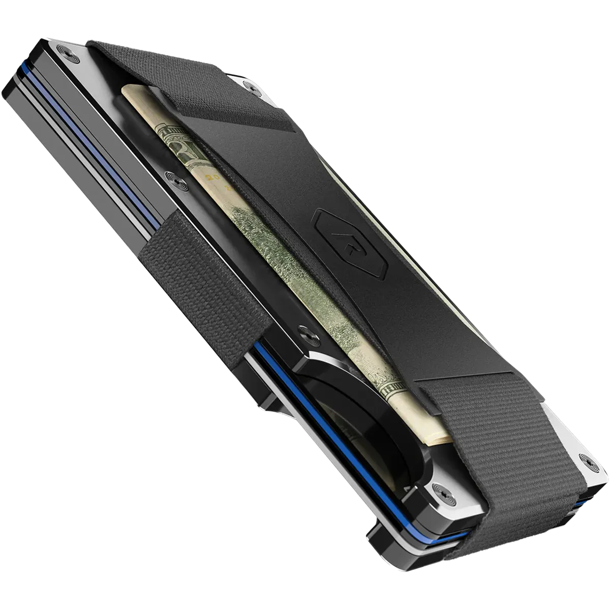 Aluminum Wallet with Cash Strap