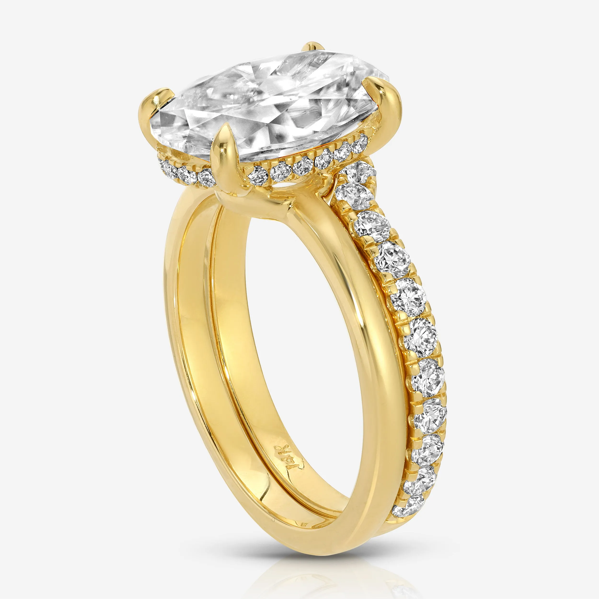 Amanda (4.7ct) Oval Engagement Ring ( ) Hidden Halo