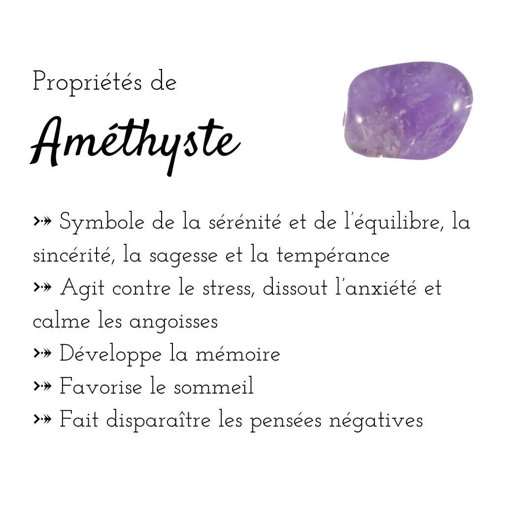 Amy - bracelet diffuseur en pierres semi précieuses pour femmes et hommes: améthyste, pierre de lave et bois wenge