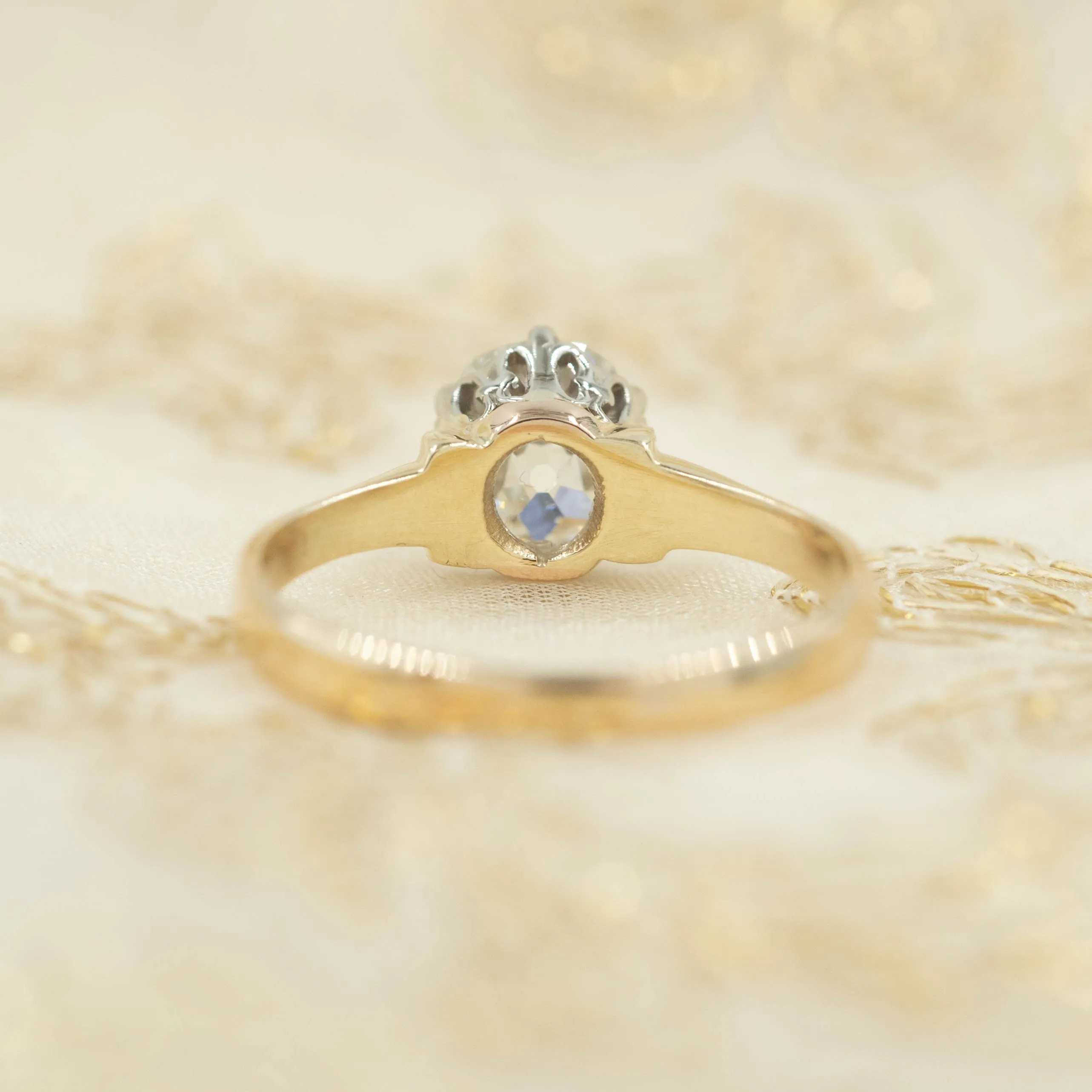 Antique Cushion Cut Diamond Solitaire
