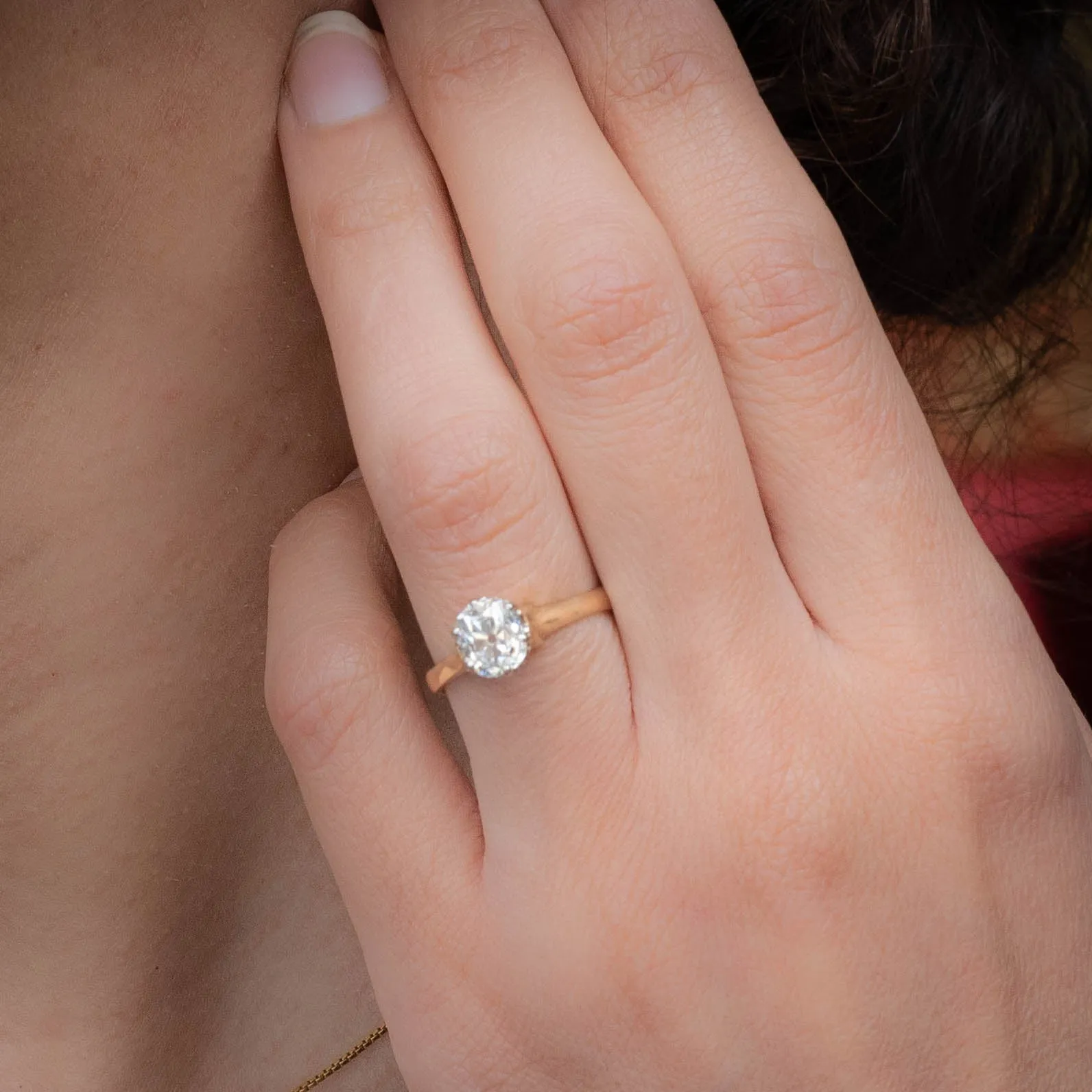 Antique Cushion Cut Diamond Solitaire