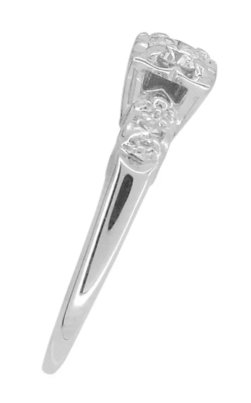 Arden 1950's Vintage Diamond Engagement Ring in 18 Karat White Gold