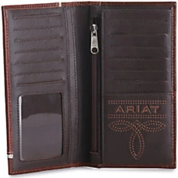 Ariat Two-Tone Shield Logo Brown Rodeo Wallet