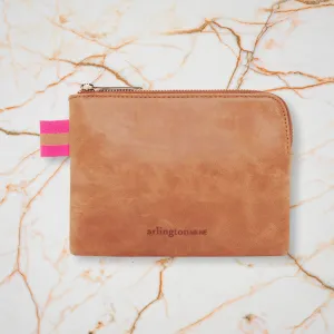 Arlington Milne Paige coin Purse, Vintage Tan