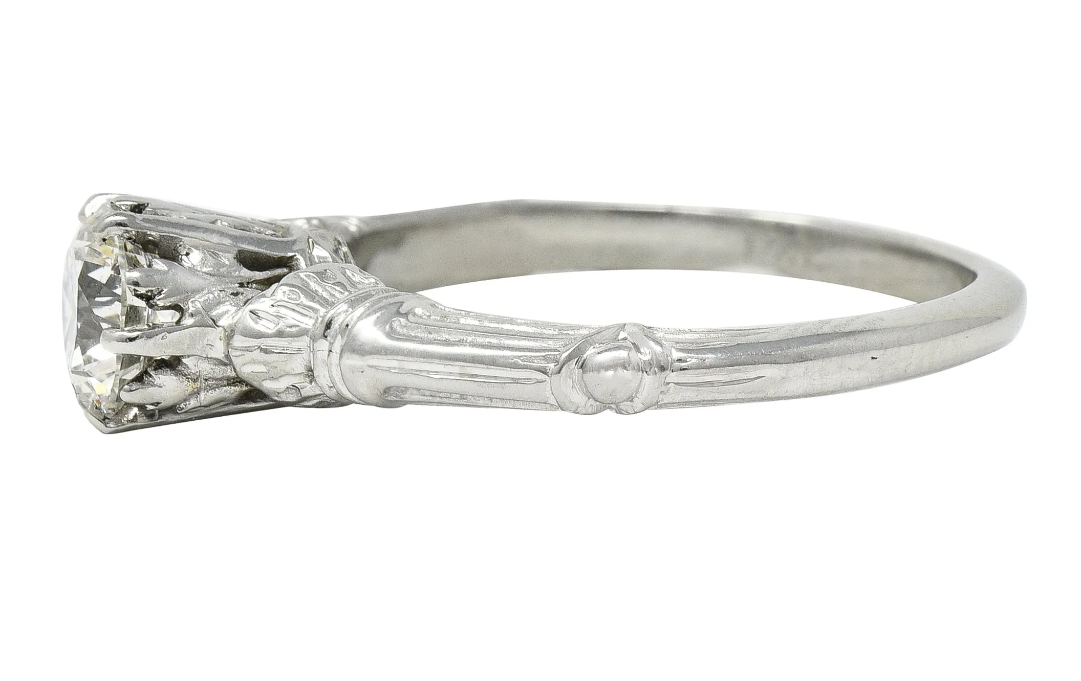 Art Deco 0.63 CTW Old European Diamond 18 Karat Gold Vintage Engagement Ring