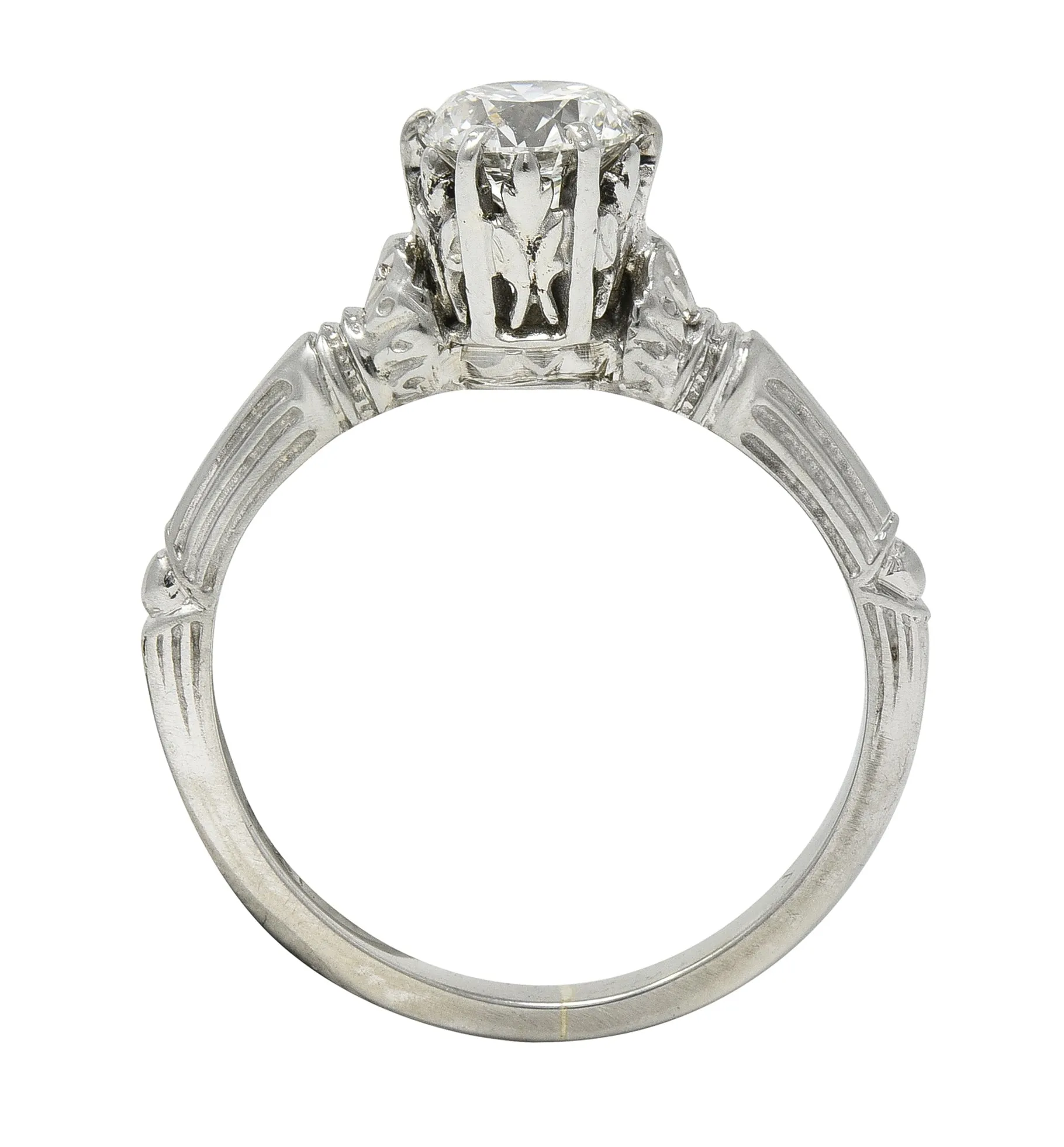 Art Deco 0.63 CTW Old European Diamond 18 Karat Gold Vintage Engagement Ring