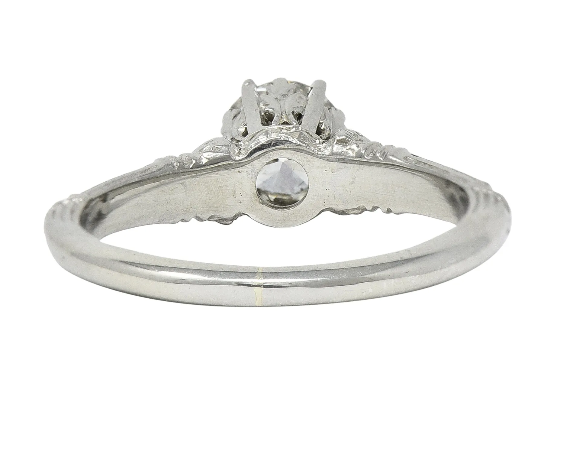 Art Deco 0.63 CTW Old European Diamond 18 Karat Gold Vintage Engagement Ring