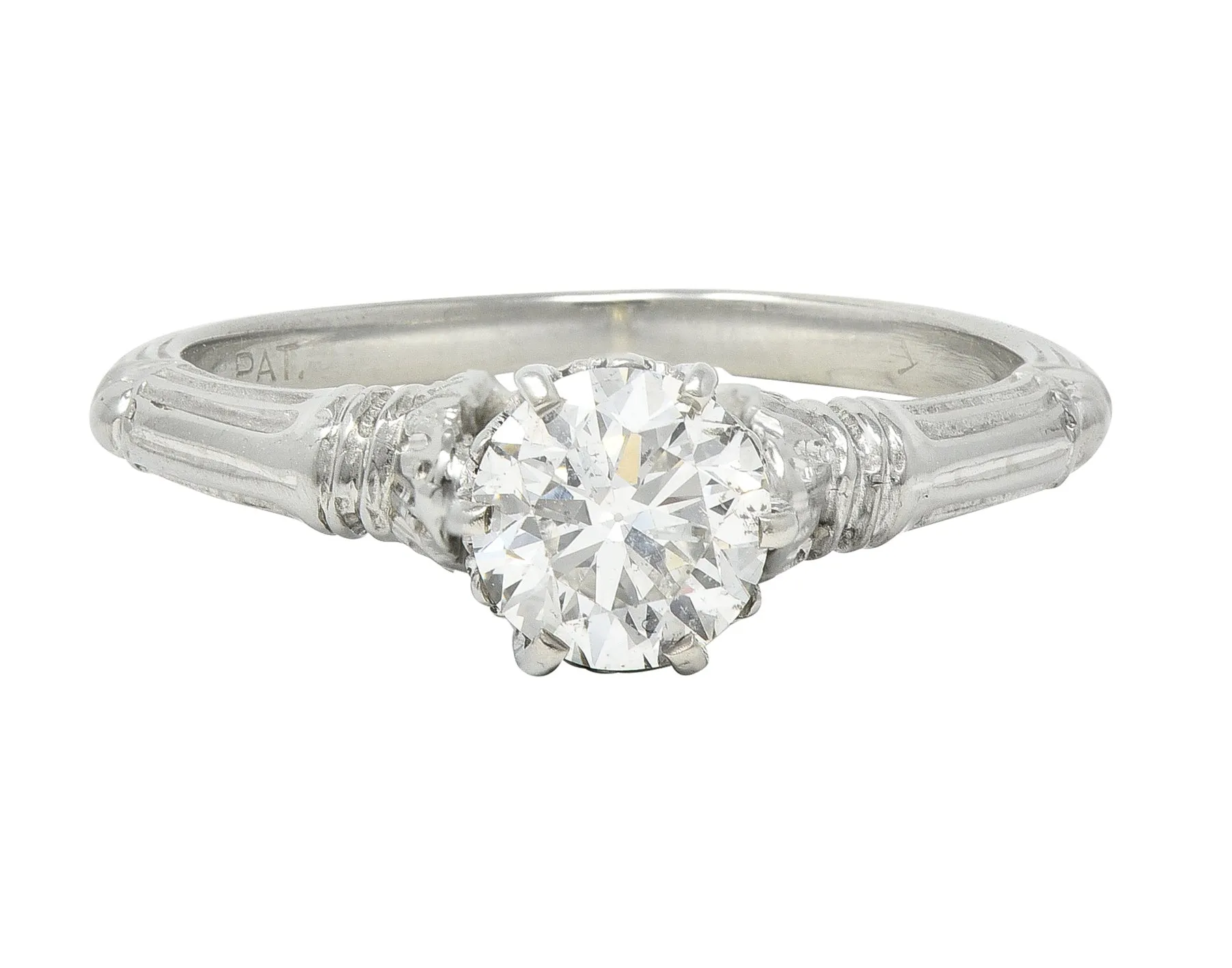 Art Deco 0.63 CTW Old European Diamond 18 Karat Gold Vintage Engagement Ring