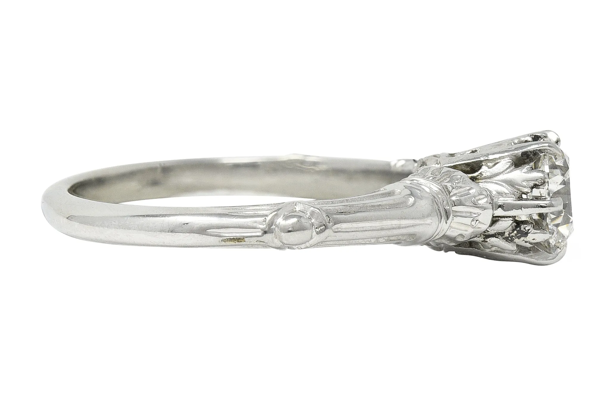 Art Deco 0.63 CTW Old European Diamond 18 Karat Gold Vintage Engagement Ring