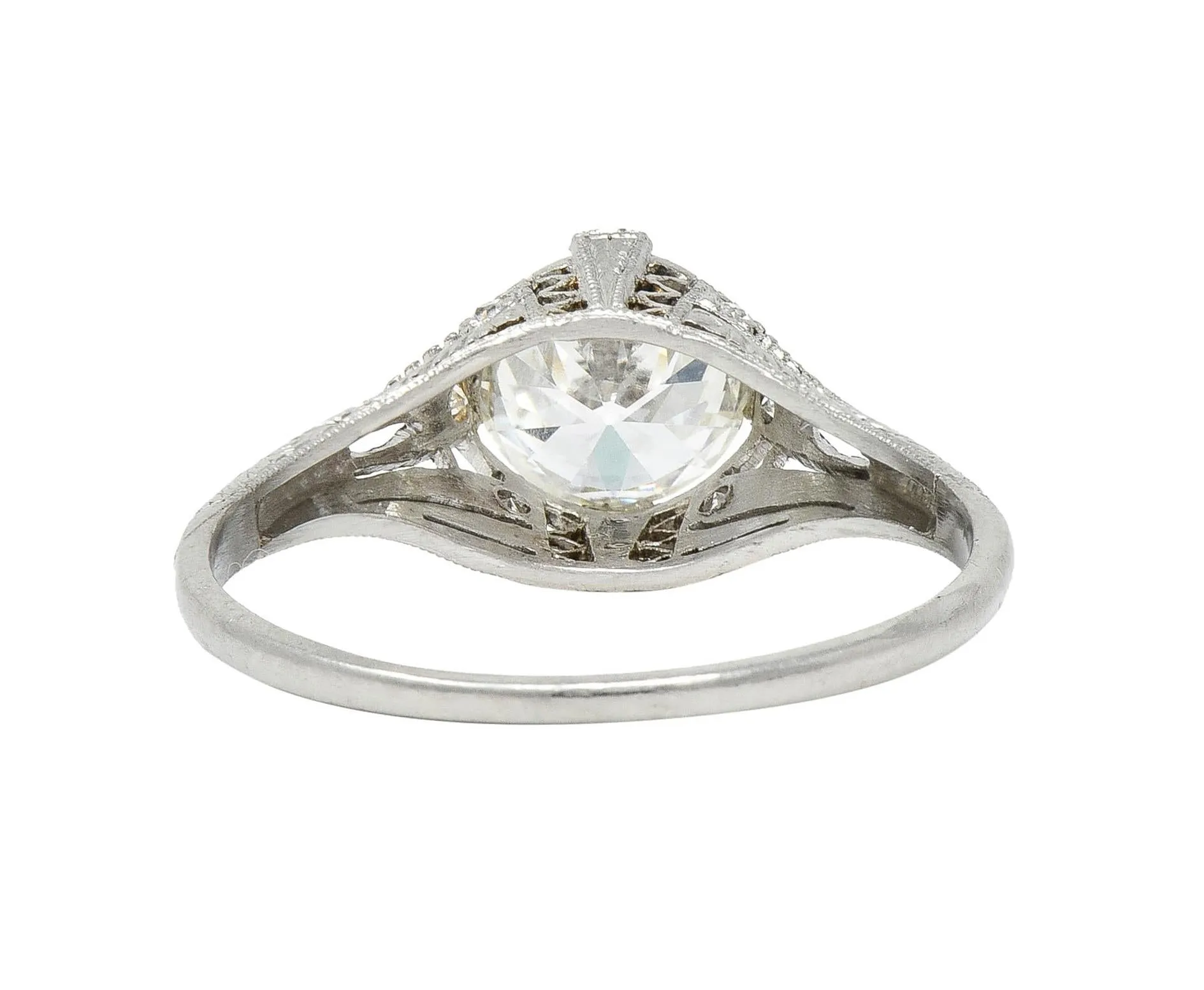 Art Deco 1.26 CTW Old European Cut Diamond Platinum Vintage Engagement Ring