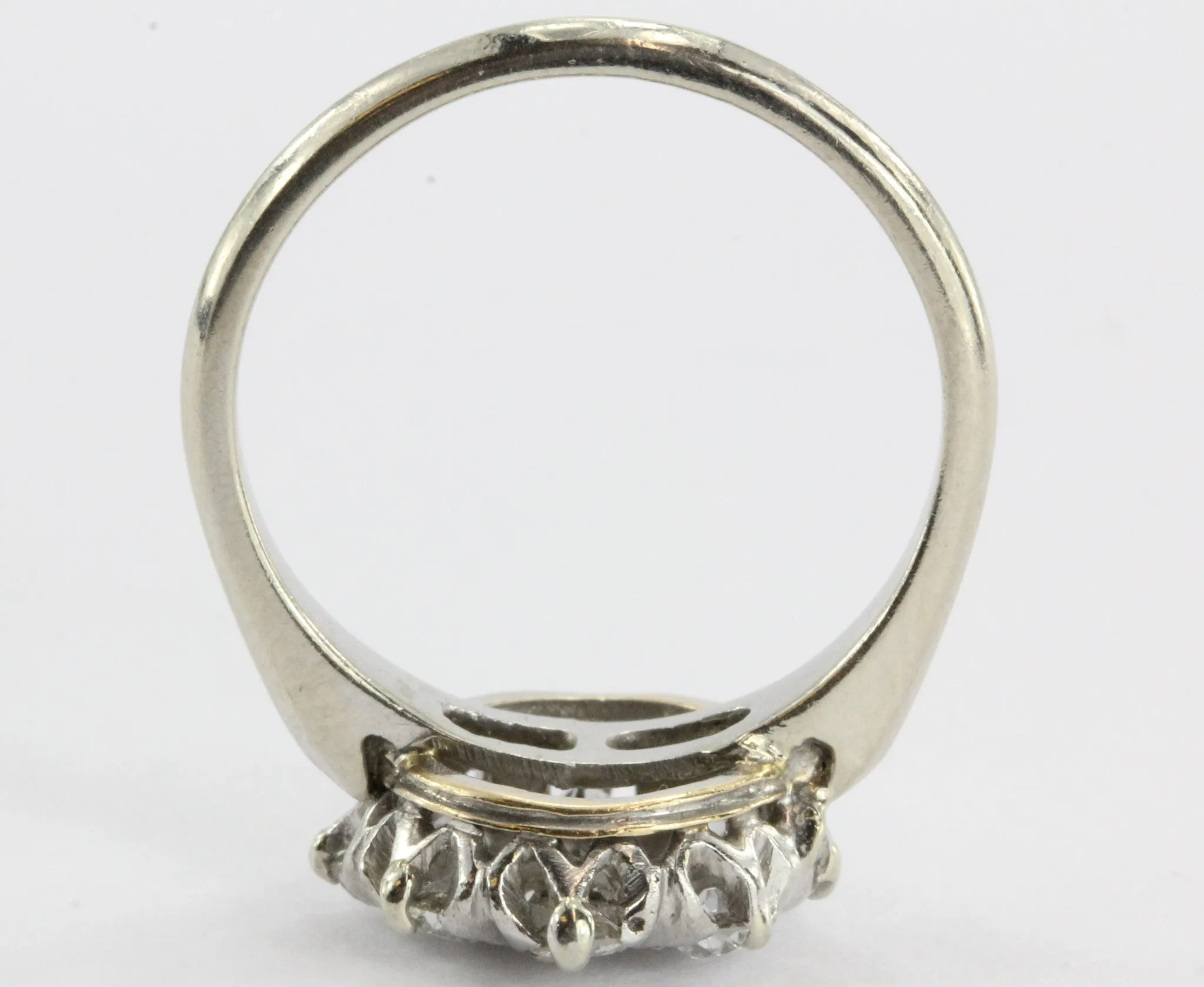 Art Deco 18K White Gold Old European Cut .35 CTW Diamond Engagement Ring