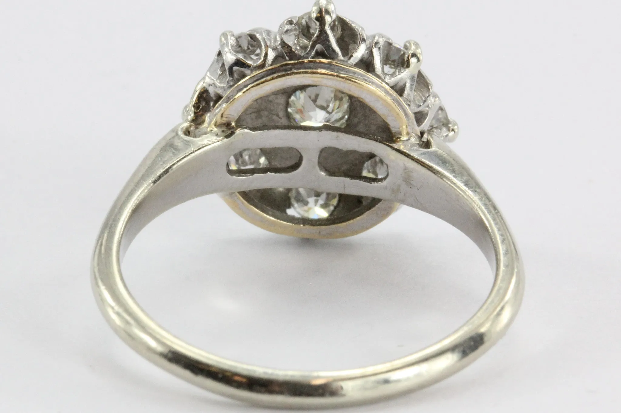 Art Deco 18K White Gold Old European Cut .35 CTW Diamond Engagement Ring