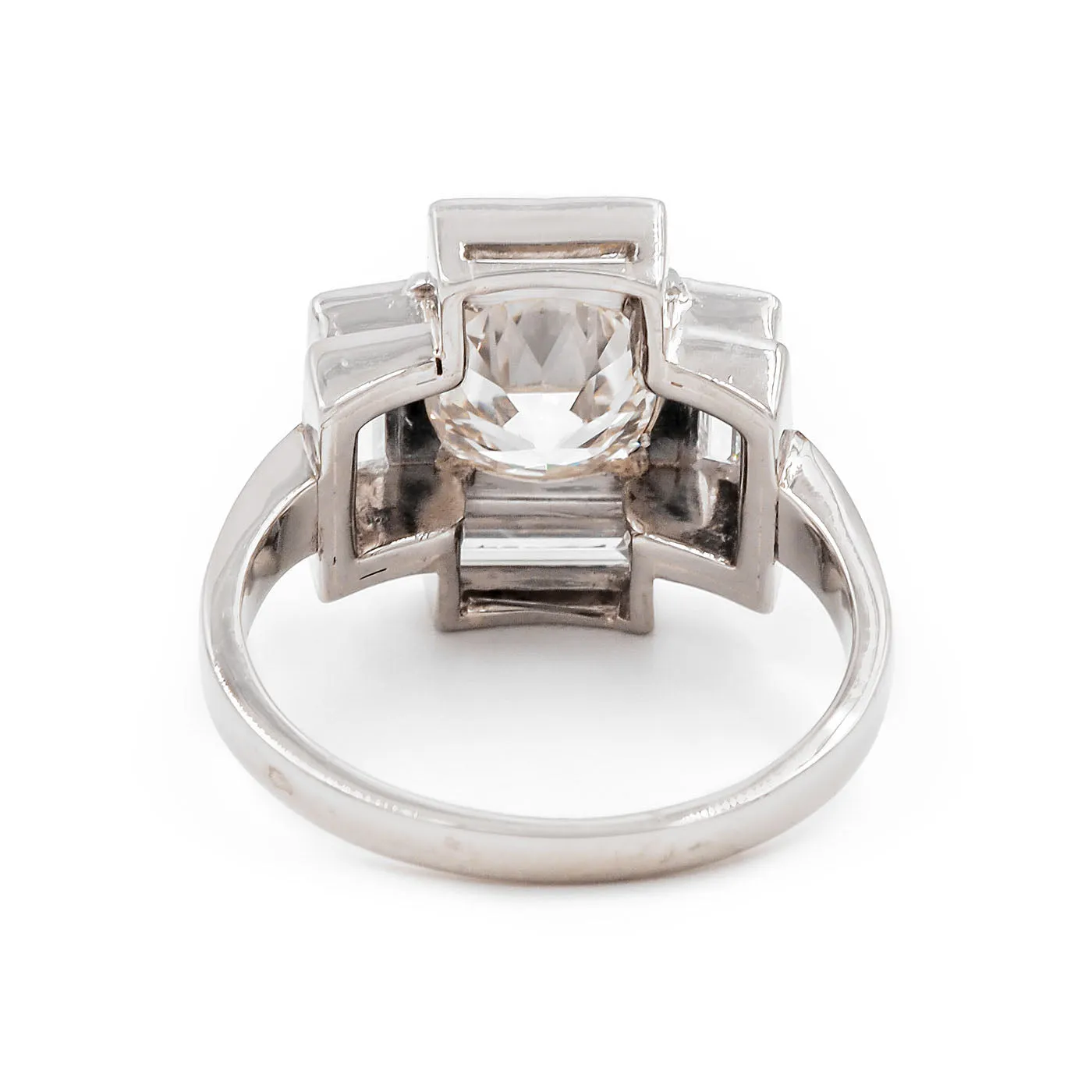 Art Deco 2.03 Ct. Old European Cut Diamond Geometric Engagement Ring