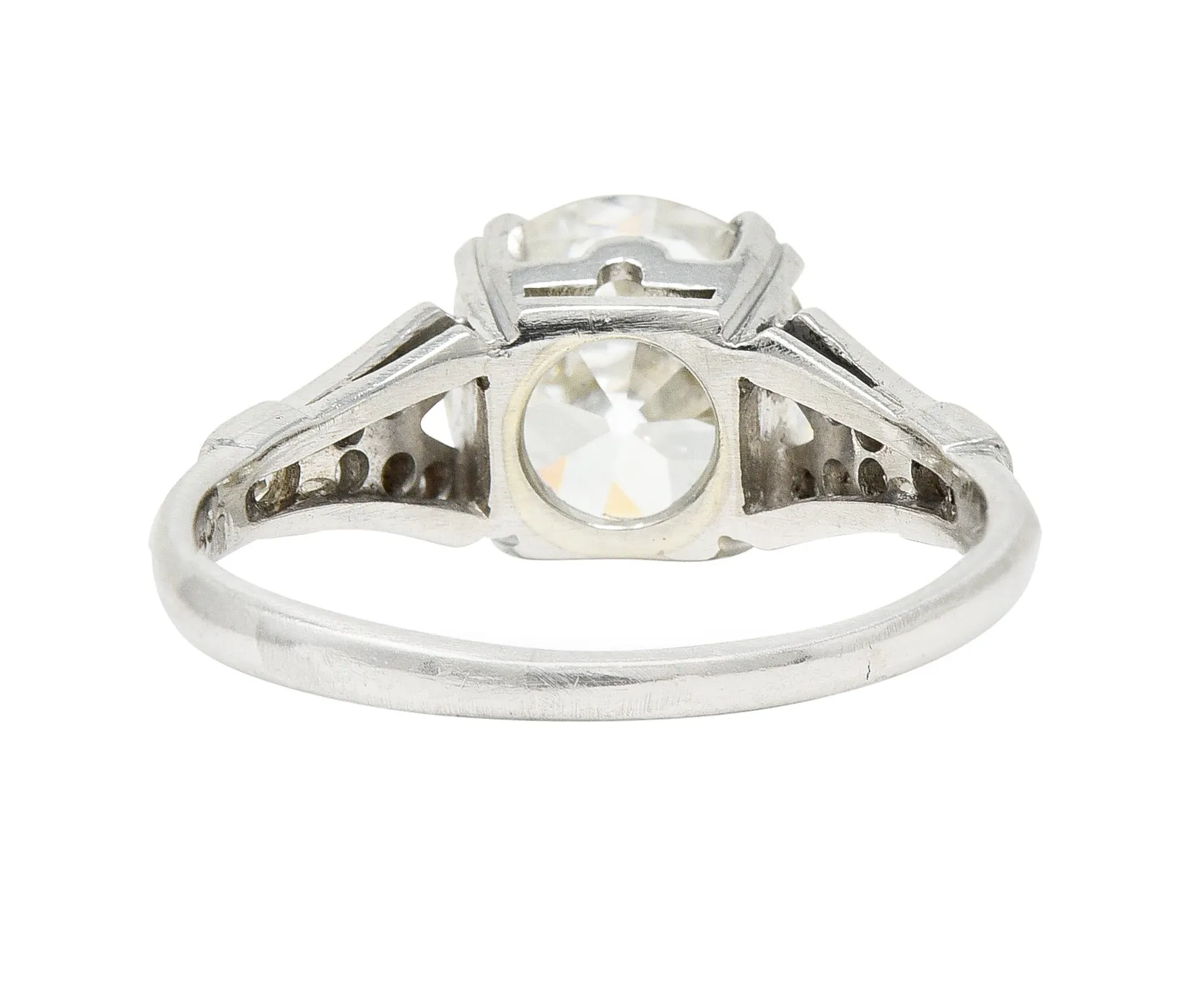 Art Deco 2.20 CTW Old European Cut Diamond Platinum Engagement Ring GIA