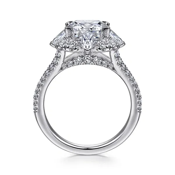Art Deco Fancy Halo Princess Cut Diamond Engagement Ring Mounting