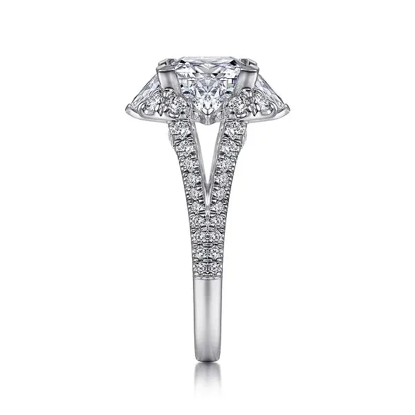 Art Deco Fancy Halo Princess Cut Diamond Engagement Ring Mounting