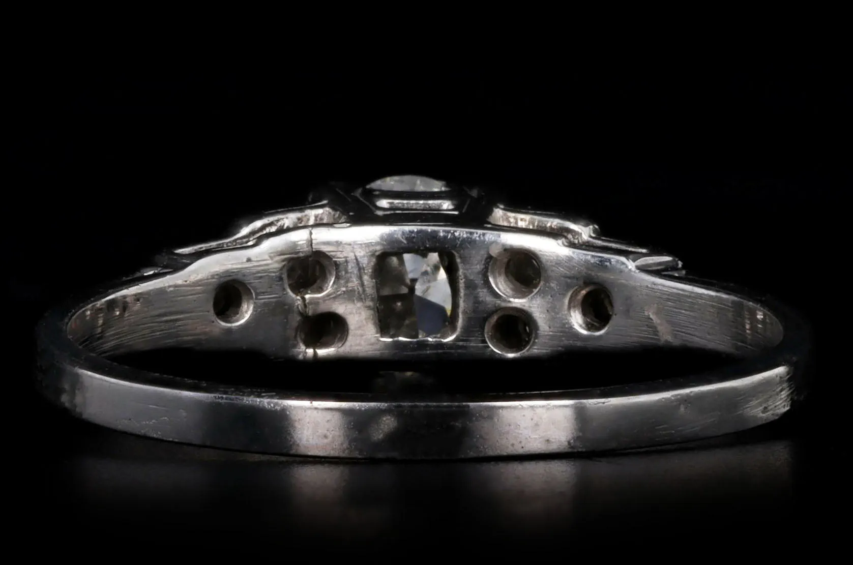 Art Deco Platinum 0.51 Carat Old European Diamond Engagement Ring