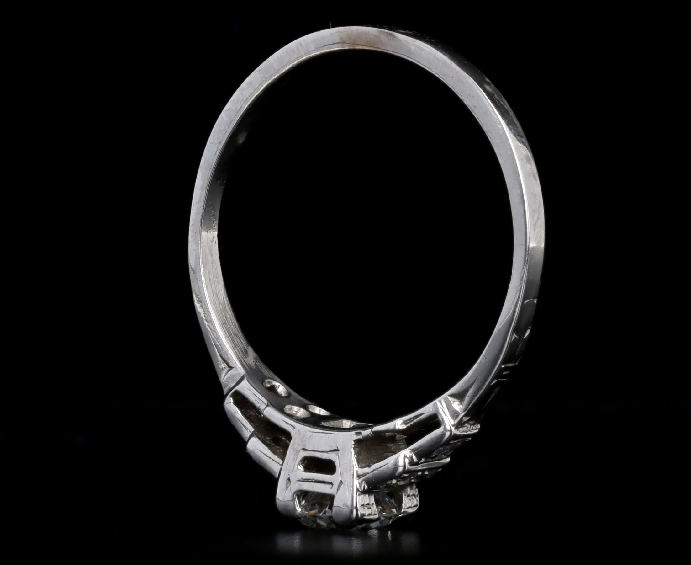Art Deco Platinum 0.51 Carat Old European Diamond Engagement Ring