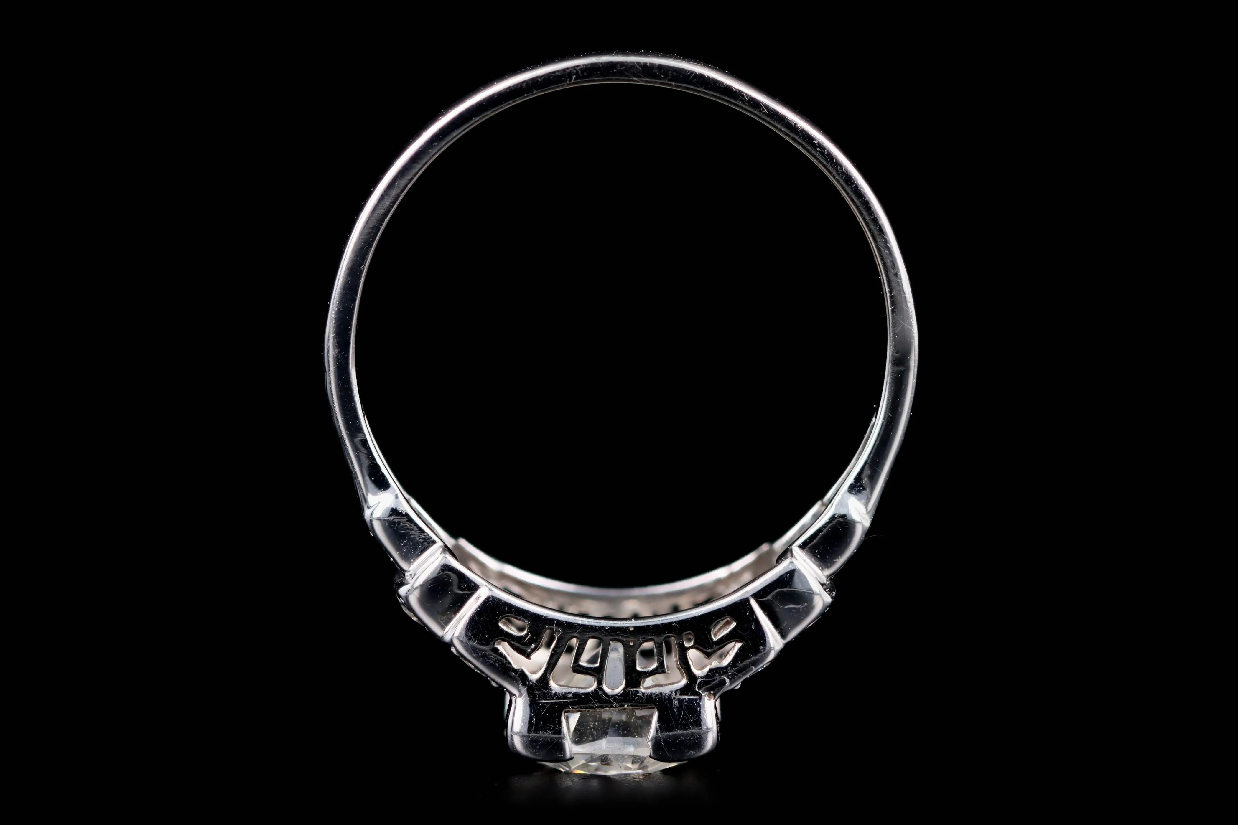 Art Deco Platinum 1.22 Carat Old European Cut Diamond Engagement Ring
