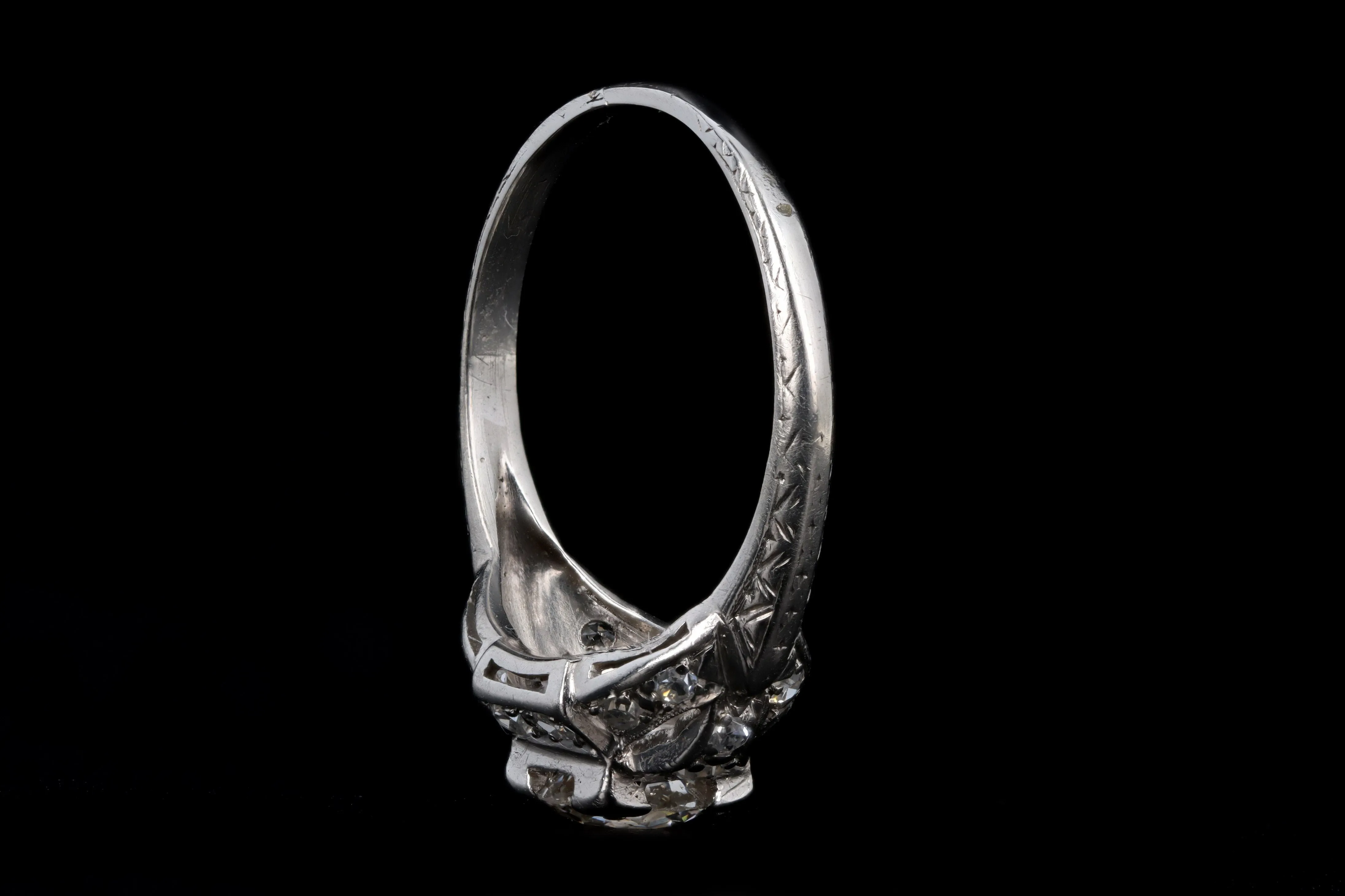 Art Deco Platinum .63 Carat Old European Cut Diamond Engagement Ring