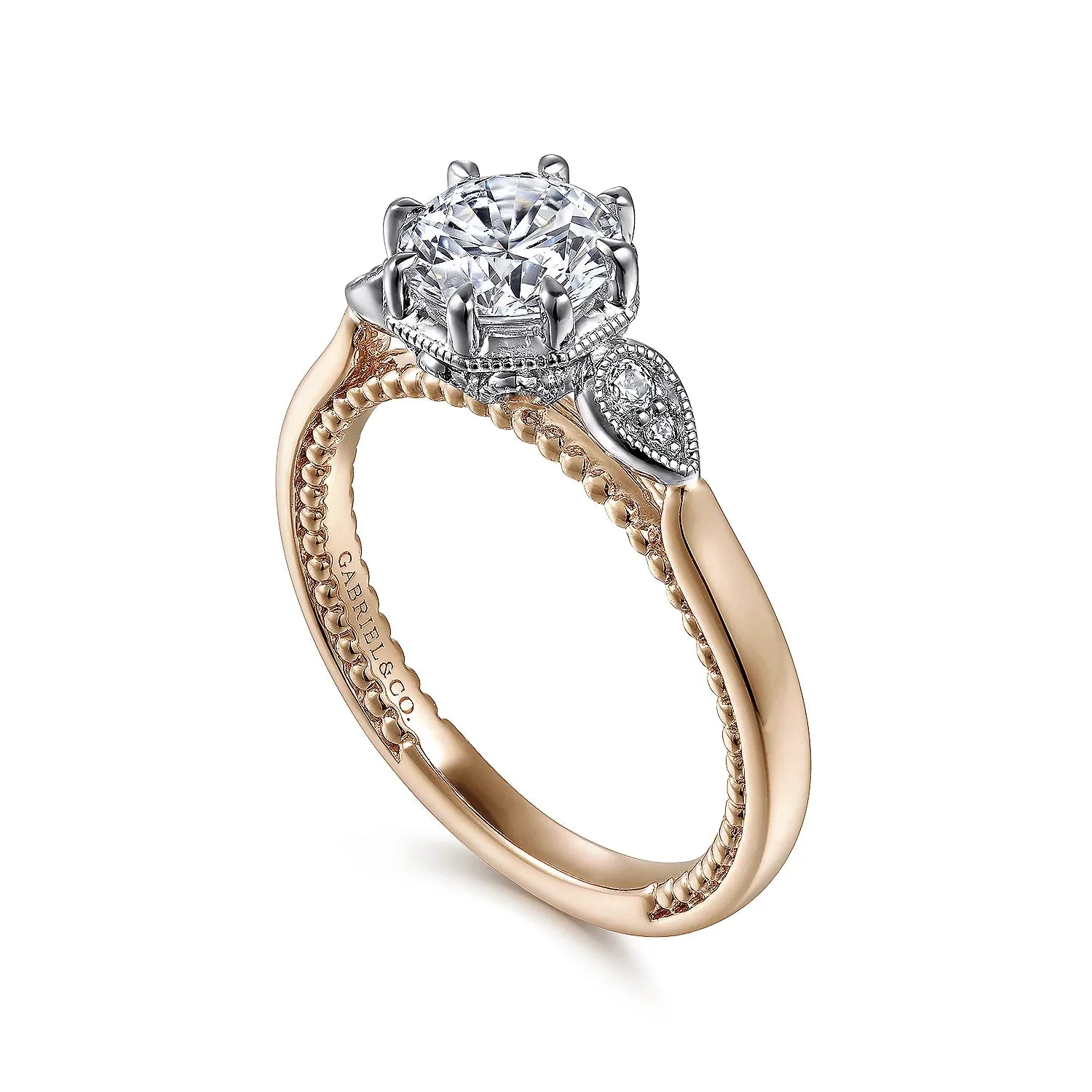 Art Deco Round Diamond Engagement Ring Mounting