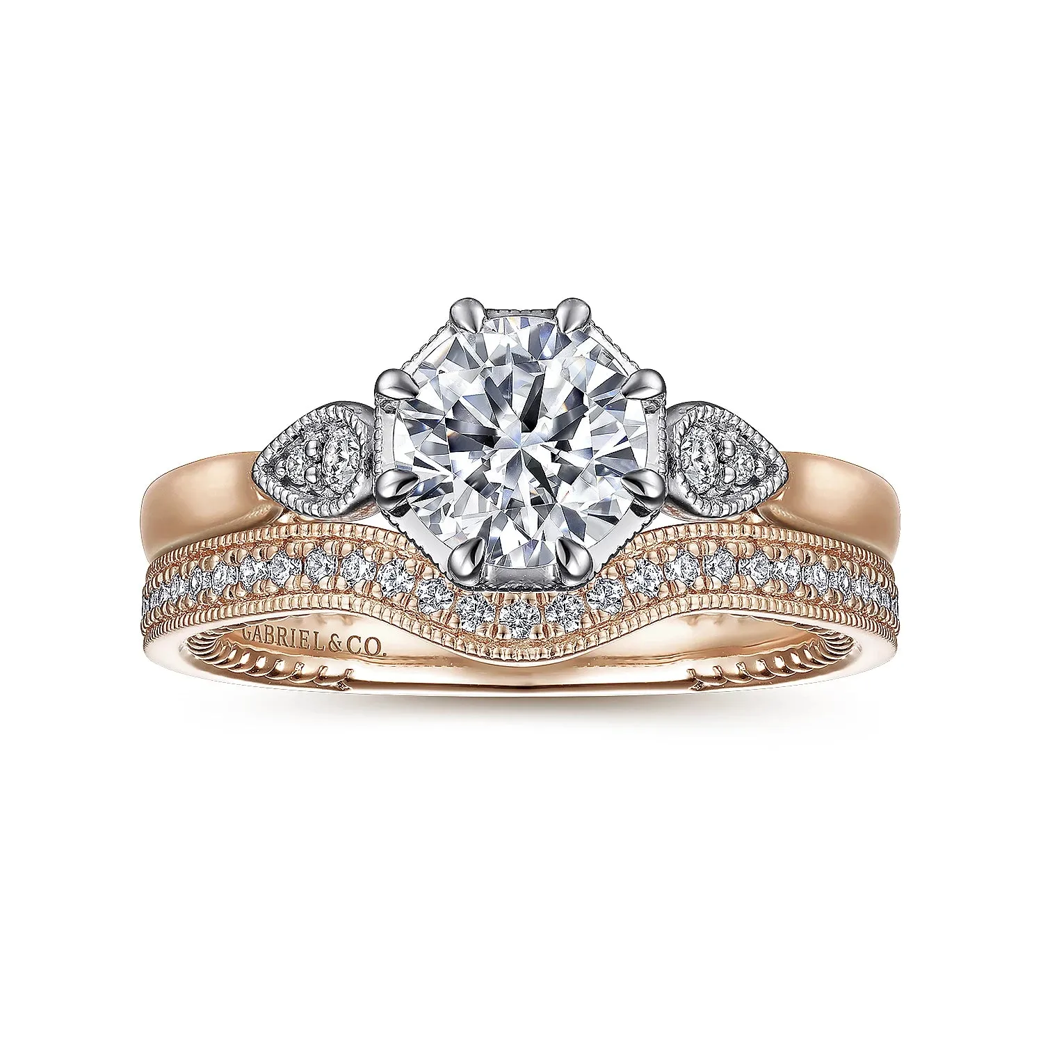 Art Deco Round Diamond Engagement Ring Mounting