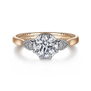 Art Deco Round Diamond Engagement Ring Mounting