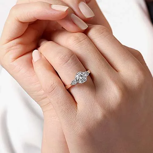 Art Deco Round Diamond Engagement Ring Mounting