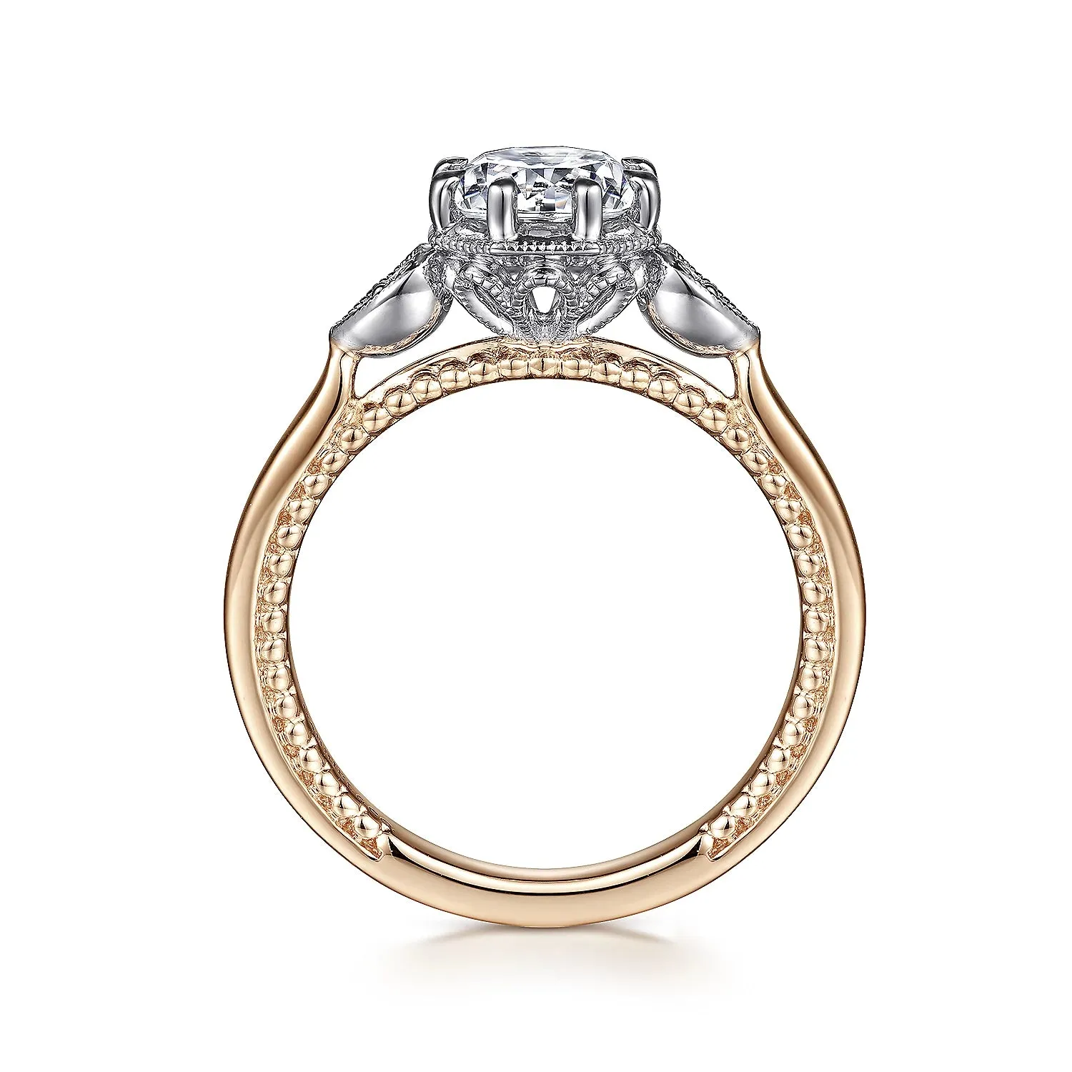 Art Deco Round Diamond Engagement Ring Mounting