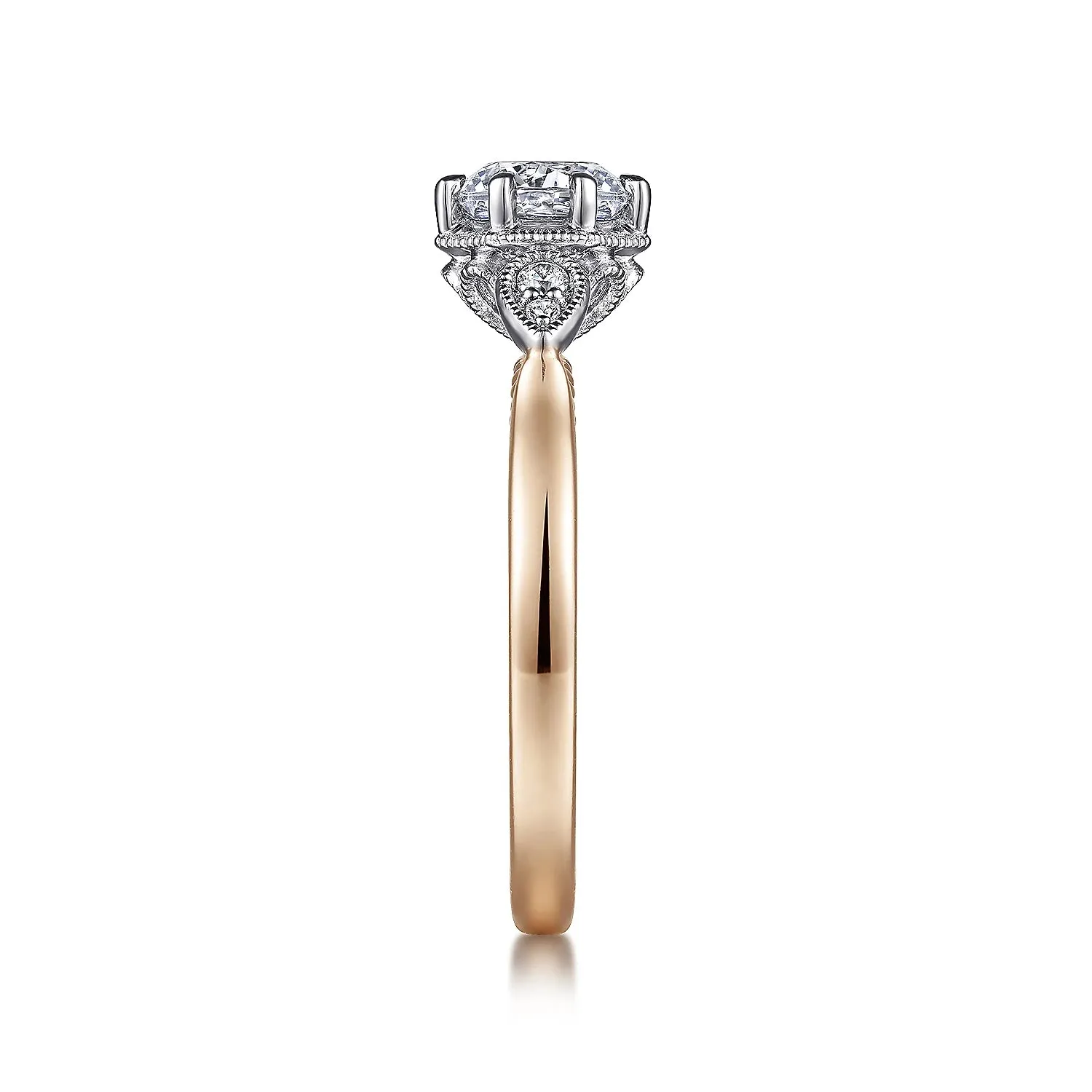 Art Deco Round Diamond Engagement Ring Mounting