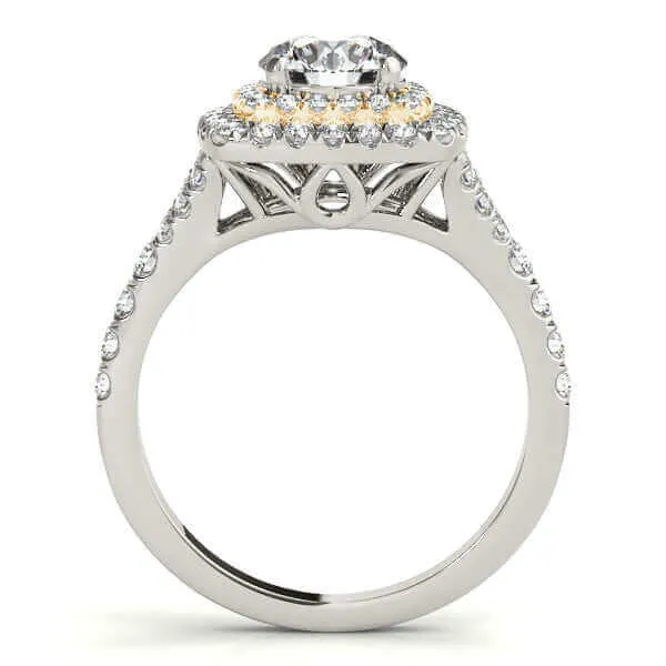 Aura™ 14K White Gold 3/4ct.tw Diamond Double Halo Ring
