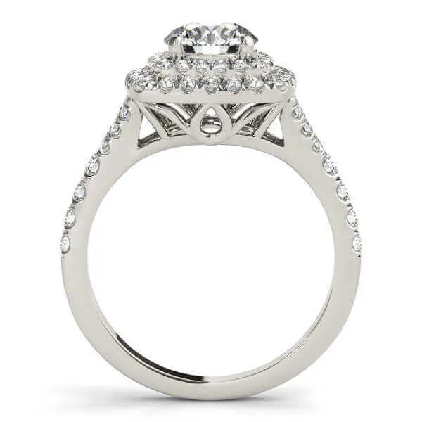 Aura™ 14K White Gold 3/4ct.tw Diamond Double Halo Ring