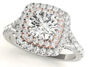 Aura™ 14K White Gold 3/4ct.tw Diamond Double Halo Ring