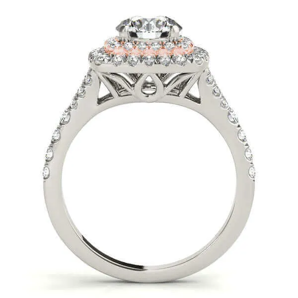 Aura™ 14K White Gold 3/4ct.tw Diamond Double Halo Ring