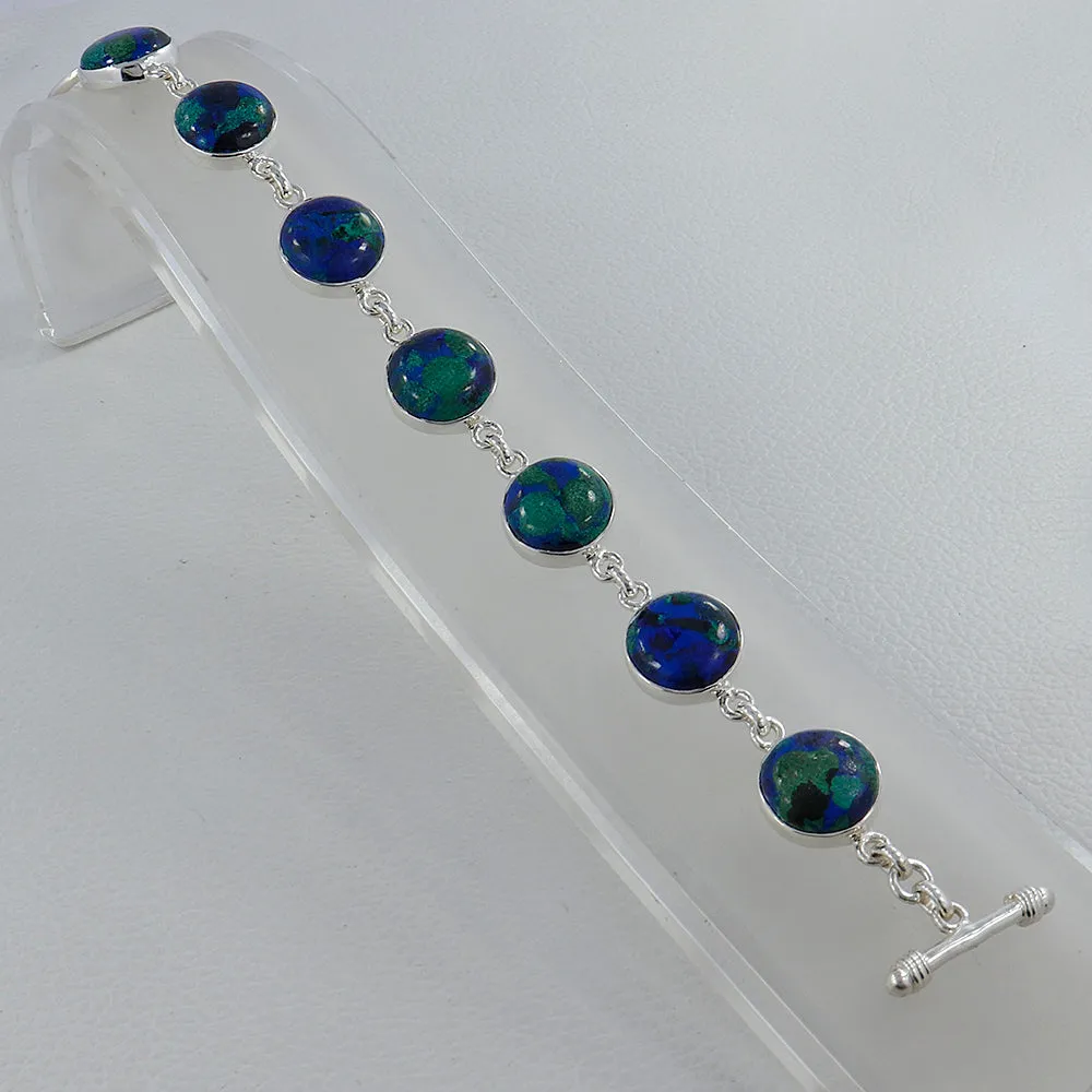Azurite Malachite Sterling Silver Plain Bracelets