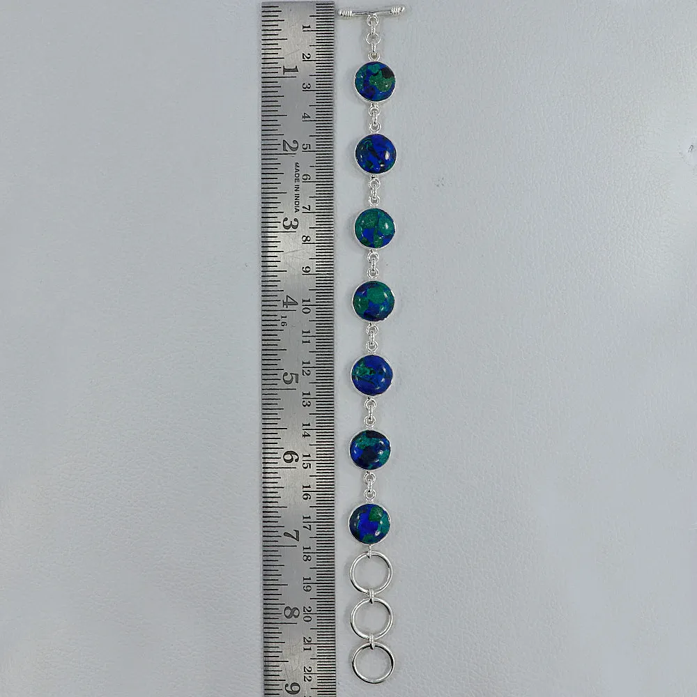 Azurite Malachite Sterling Silver Plain Bracelets