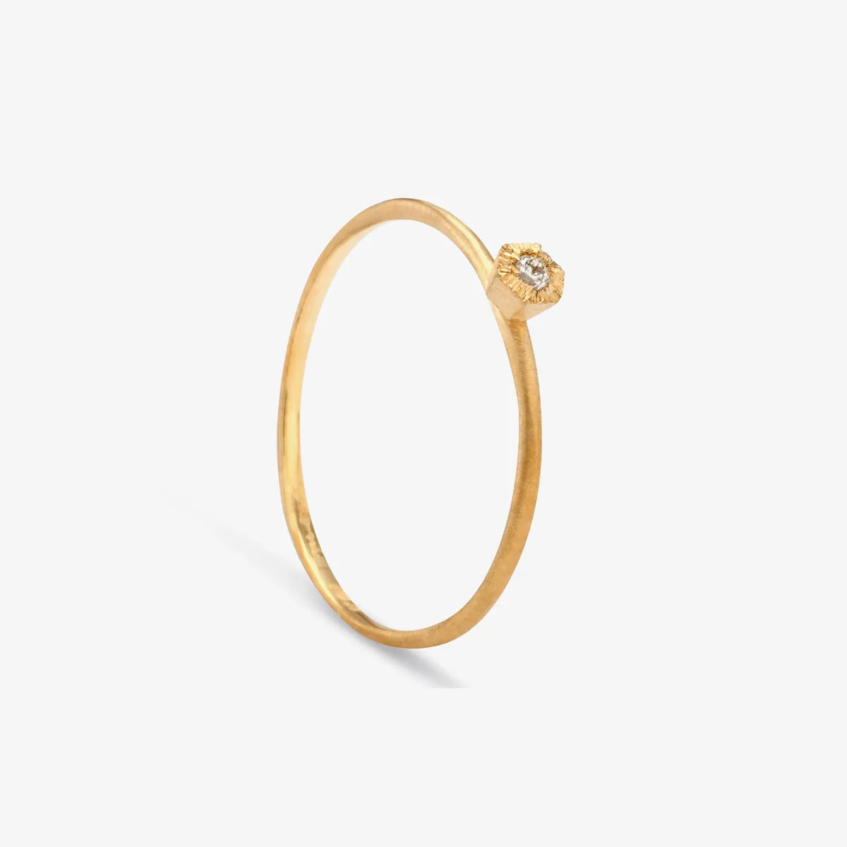 Baby White Diamond Hexagon Ring | R2201W