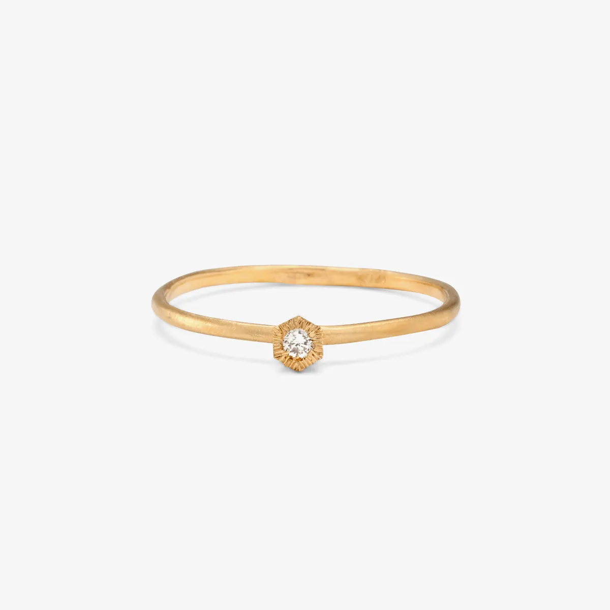Baby White Diamond Hexagon Ring | R2201W